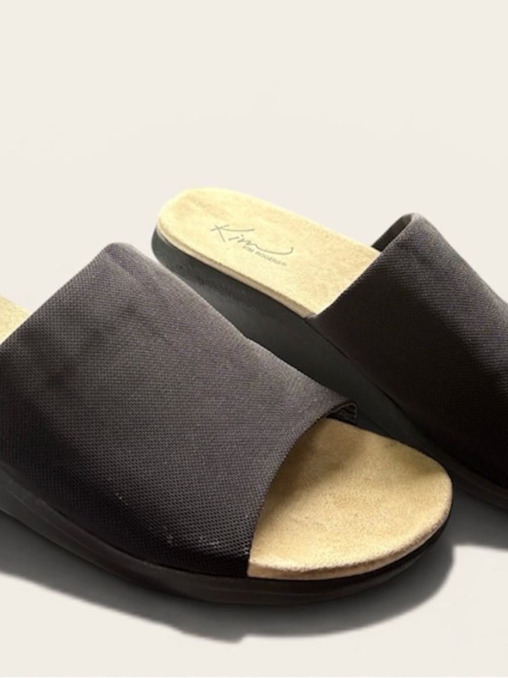 Kim Rogers Black Slip-On Open-Toe Platform Sandals